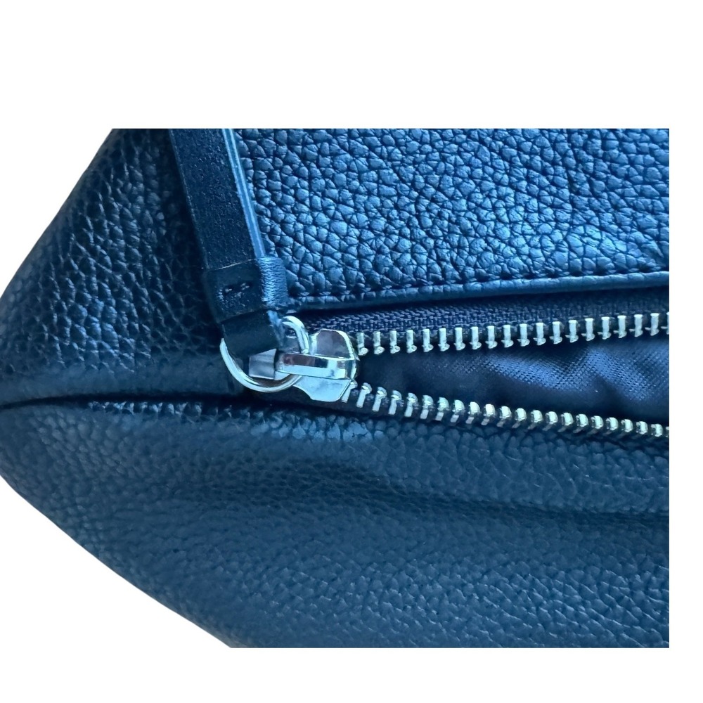 Calvin Klein Black Pebbled Faux Leather Asymmetrical Zip Hobo Bag Boho vegan - Picture 4 of 12
